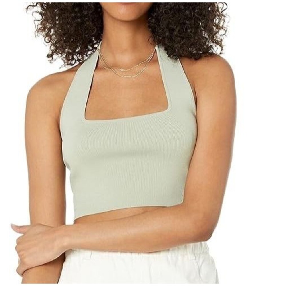 NEW The Drop Women's Greta Fitted Square-Neck Halter Sweater Bralette Size XL